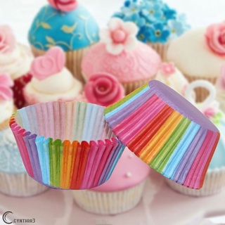 100 piezas de papel arcoíris para tartas, cupcakes, fiesta, magdalenas, taza!Cynt