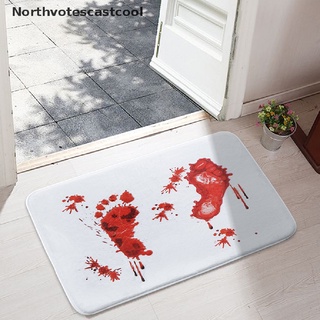 northvotescastcool decoración de halloween horror sangre alfombra de baño almohadilla de pie huella de miedo alfombra de baño nvcc