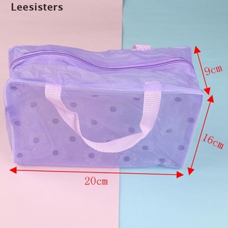 Leesisters - bolsa de maquillaje transparente de plástico, PVC, bolsa de maquillaje, cosméticos, artículos de tocador, bolsa de cremallera