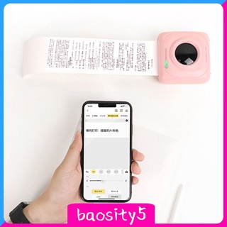 [Baosity5] impresora inalámbrica de etiquetas de bolsillo con 1 rollo de papel térmico blanco (1)