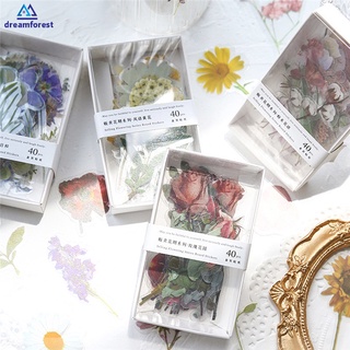 Df 40 unids/lote flor temporada serie pegatinas en caja creativa Floral Scrapbooking diario decorativo pegatina Diy Material