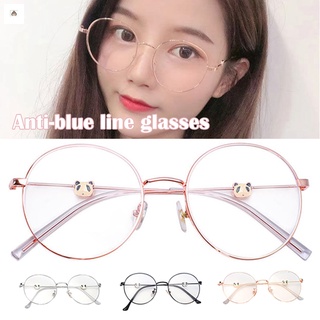 lindo 3d panda gafas anti-azul luz anti-radiación gafas forma redonda moda para las mujeres