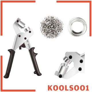 [KOOLSOO1] Juego de alicates de ojales, alicates de perforación de ojales con 500 ojales de Metal, Kit de herramientas para cinturón de ropa de cuero (3)