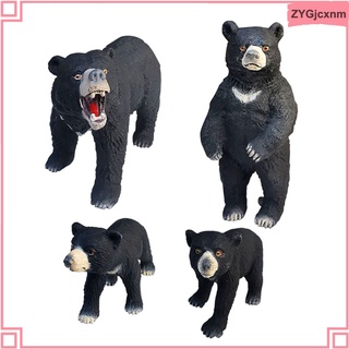 4x pvc negro oso estatuilla estatuas hogar escritorio decoración accesorios regalo (1)