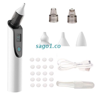 GO1 Baby Nasal Aspirator Nose Cleaner Snot Sucker Electric Adult Blackhead Remover with LCD Screen Reusable Tips (1)