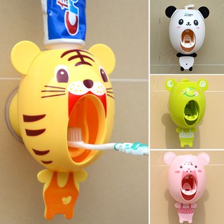 Dispensador automático de pasta de dientes de ventosa de dibujos animados para regalo de bebé (1)