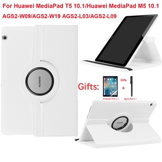 Funda giratoria 360 para Huawei MediaPad T5 10 AGS2-W09/L09/L03 Tablet Funda soporte de piel sintética Flip Cover para Huawei MediaP T5 10