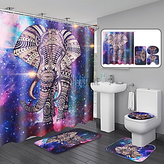 en venta 180x180cm impermeable poliéster cortina de ducha baño inodoro funda de asiento de inodoro (1)