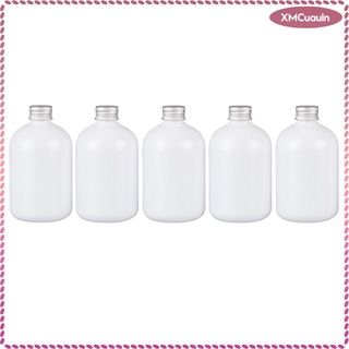 paquete de 5 350 ml a prueba de fugas champú loción artículos de tocador botellas contenedores blanco (5)