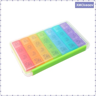 rainbow 7 días píldora caja organizador 4 veces al día pastillas semanales vitaminas medicina