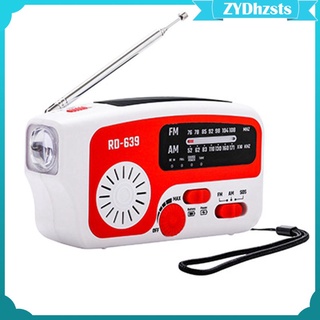 Weather Radio Emergency Hand Crank AM/FM Portable Camping Weather Radio with LED Flashlight1200mah Portable Charge for Phone Survival