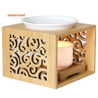 Wooden Bamboo Hollow Fragrance Lamp Oil Furnace Aroma Burner Candle Holder Elegant and Attractive Home Office Decoration