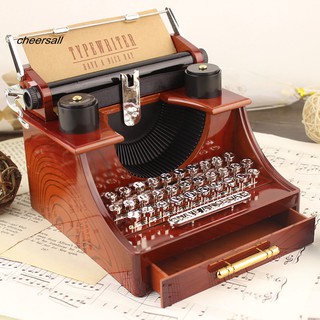 Cs Creative Retro máquina de escribir caja de música escritorio hogar oficina decoración de niños juguete