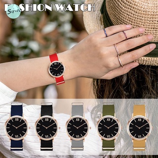 relojes de pulsera casuales para mujer/reloj de cuarzo con correa de lona de nailon simple