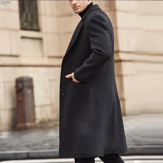 abrigo de manga larga de los hombres blazer de invierno de negocios gabardina cortavientos outwear abrigo largo chaqueta de trabajo formal más el tamaño (7)