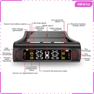 solar inalámbrico coche monitor de presión de neumáticos monitor de neumáticos sensor externo (1)