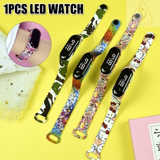 Bs LED impermeable reloj electrónico con correa de impresión y pantalla táctil niños de dibujos animados reloj de pulsera navidad