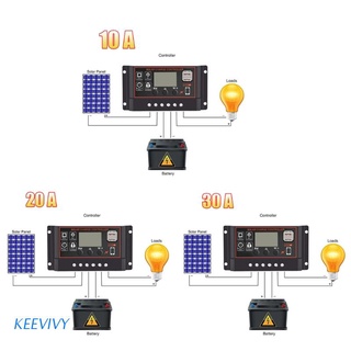 Kee Auto 10/20/30A Panel Solar Controlador De Carga 12V 24V LCD Regulador De Pantalla Temporizador Ajuste 5V Dual USB