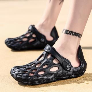 Crocs: transpirable antideslizante personalidad hueca masculina sandalias de malla deportes Casual zapatos al aire libre sandalias de los hombres agujero sandalias