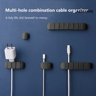 cable organizador de ahorro de espacio universal de silicona 1/2/4/6/8 agujeros multifuncional soporte de alambre para escritorio