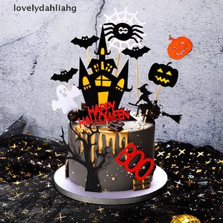 [i] tarjeta de tarta de halloween negro castillo murciélago bandera calabaza bruja fiesta decoración [caliente]