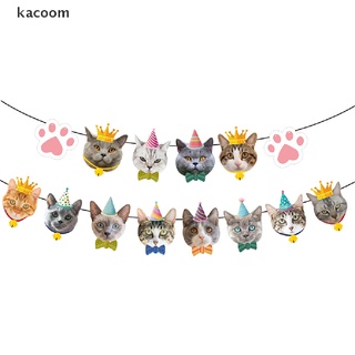 Kacoom Pet Cat flag Bunting Banner Plate Pet Birthday Hanging Decor Pet Party Decor CO