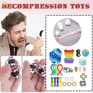 Sensory Fidget Toys Set Pack Stress Sensory Toy Set Sensory Toys with Push Bubble for Children Adults Stress Relief
