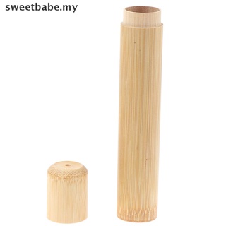 [Sweetbabe] cepillo de dientes cepillo de madera cepillo de dientes de cerdas suaves de fibra de bambú titular de la manija de la manija de tubo de (4)