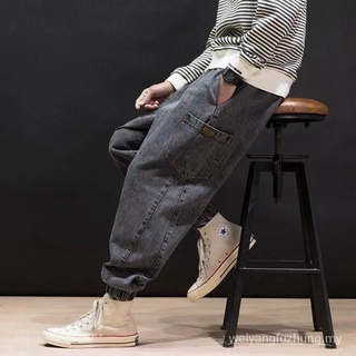 Hombres Casual suelto medias fuera desgaste Harlan Harlan Saiz Fat Jeans ropa de trabajo (8)