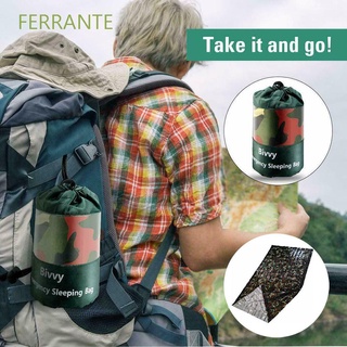 FERRANTE Outdoor Camping Thermal Waterproof Sleeping Bag Reusable Emergency Survival PET Camouflage/Multicolor