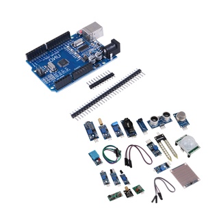1set nuevo kit de arranque uno r3 mini tablero de pan led puente botón de alambre para arduino y 16 en 1 ules sensor kit proyecto super starter kits para arduino uno r3 mega2560 mega328 nano