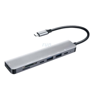 Run tipo C a HDMI Compatible 4K USB-C 3.0 adaptador Hub para proyector TV, 100W PD carga rápida tipo C dispositivos
