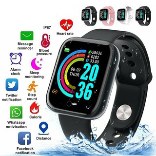 Y68 D20 Reloj Inteligente Bluetooth Fitness Deportivo Pro Watch Monitor De Frecuencia Cardiaca Presión Arterial Para Android Ios