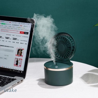 Utake 3 velocidades nebulizador ventilador con humidificador ventilador de escritorio 2000mAh USB recargable aire acondicionado ventilador para el hogar oficina sala de acampar al aire libre
