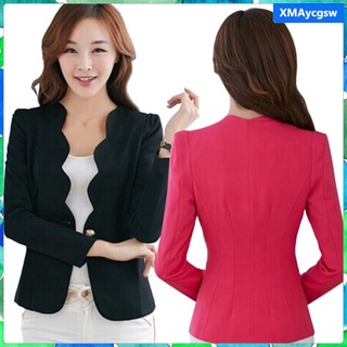 moda mujer chaqueta de trabajo formal negocios ol slim fit uniformes sólidos