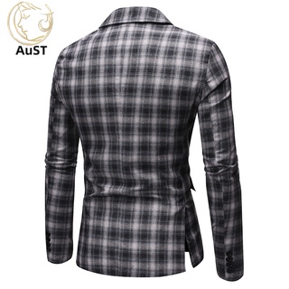 Austinstore otoño traje chaqueta de manga larga cuadros impresión traje abrigo Formal ropa de trabajo (2)