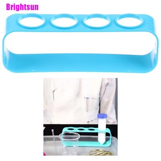 [Brightsun] Estante de tubo de prueba de plástico, 4 agujeros, soporte de laboratorio, tubo de prueba, estante de 29 mm