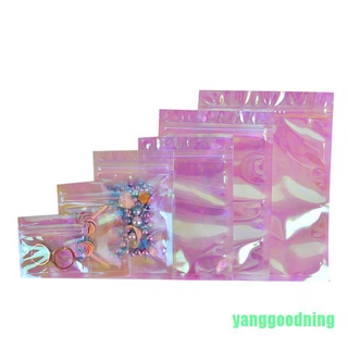 Yanggoodning 100 piezas Bolsa De Plástico láser holográfica con cremallera B Wq