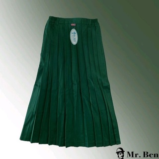 Mr.ben falda uniforme escolar de la escuela media falda de la escuela secundaria verde largo Rempel/plegamiento