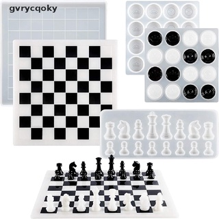 [gvrycqoky] kit de ajedrez uv cristal epoxi silicona molde de resina internacional ajedrez tablero