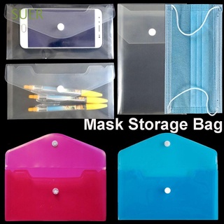 SUER 10PCS Plastic protection Storage Bag Keepers Waterproof Case Face Facial protection Holder Travel Organizer Dustproof Pollution-Free Container Foldable Portable Pocket