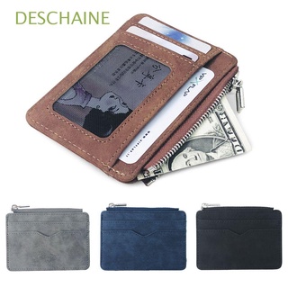 deschaine multi-tarjeta cartera simple clip de dinero titular pequeña bolsa de dinero de la moda de cuero mate esmerilado retro monedero/multicolor