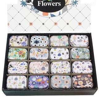 Ho 32pcs dibujos animados flor Mini caja de lata sellada tarro embalaje joyería caramelo latas de monedas pendientes contenedor de almacenamiento