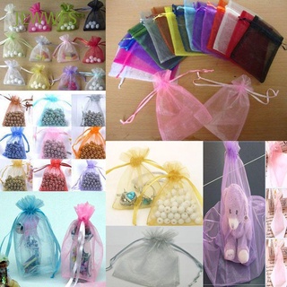 jewwes bolsas de regalo de navidad 50 piezas de organza bolsas de caramelo joyería fiesta de lujo boda favor bolsas de embalaje/multicolor