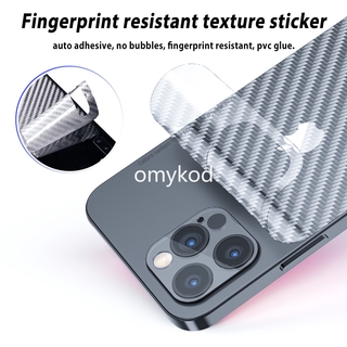 Película Trasera De Fibra De Carbono Para iPhone 13 12 11 Pro Max SE 2020 12 MIni XR X XS 7 8 6 6S Plus Teléfono Pegatina Transparente Antihuellas Dactilares Protector De Pantalla