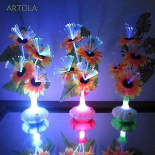 ARTOLA Party Artificial Flower Home Decoration Lamp Night Light Valentines Day Wedding with Vase LED Home Sunflowers Optical Fiber