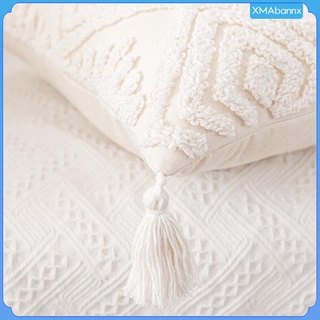 fundas de almohada de algodón tejido de lino decorativo fundas de almohada borlas cama (7)