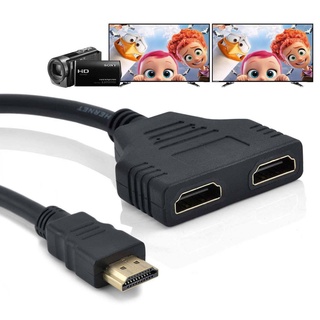Divisor HDMI 1 entrada macho a 2 salidas hembra cable convertidor convertidor 1080P para videojuegos videos dispositivos multimedia (6)