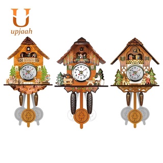 reloj de pared de cuco de madera antiguo reloj de pared de pájaro campana de tiempo swing reloj decoración 002
