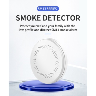 Tuya detectora De humo inteligente Wifi con Sensor De alarma De sonido y Luz fuego Para el hogar